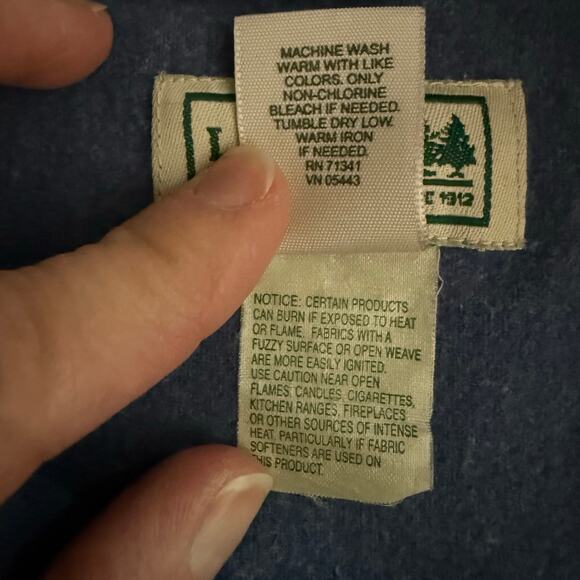 L.L. Bean Blue Heavy Cotton Shirt Jacket Shacket Men’s Large Tall Workwear - Picture 5 of 7